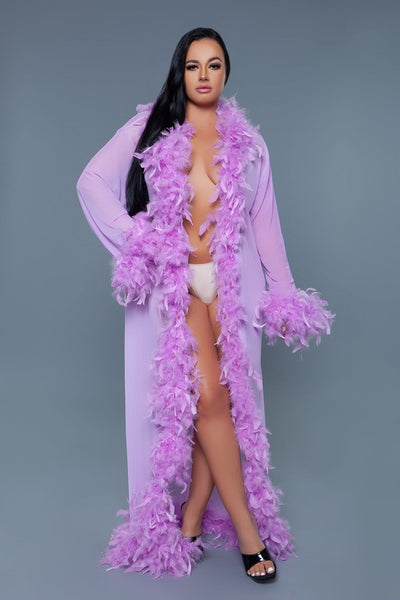 Glamour Boa Feather Trim Robe (11 colors)