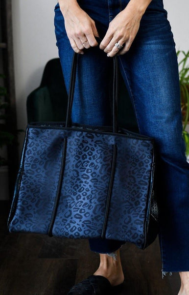 Black Leopard Neoprene Bag