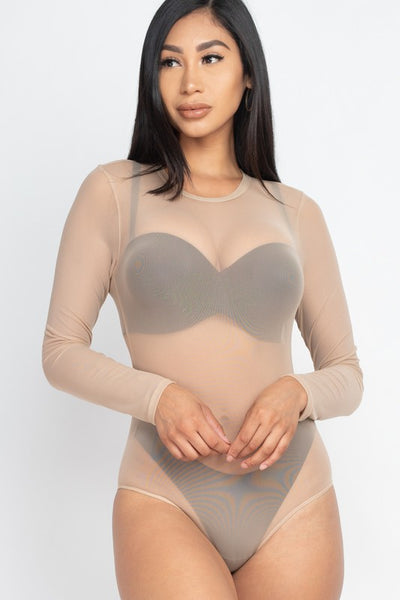 Mesh shirt Sheer blouse Long Sleeves Bodysuit (4 colors)