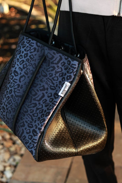 Black Leopard Neoprene Bag