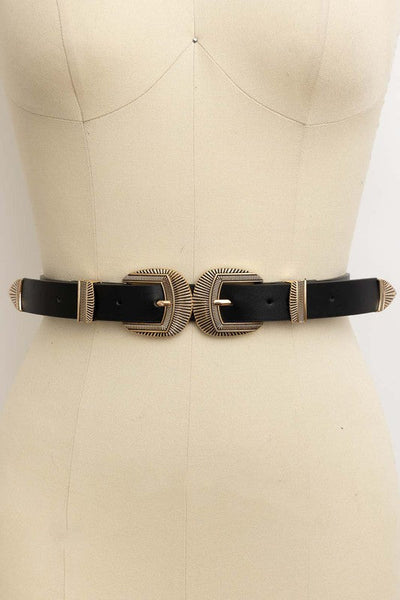 Double Buckle Western Belt – 4 colors
