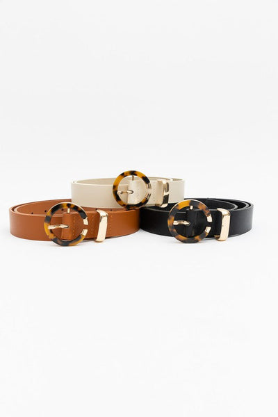 Tortoiseshell O-Ring Belt – Retro-Chic Adjustable Strap
