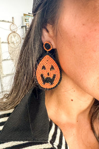 Jack O Lantern Teardrop Earrings