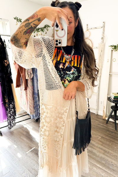 Crochet Tassel Kimono