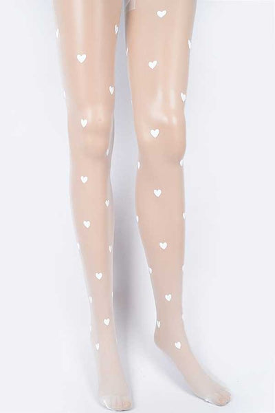 🖤 Heart Print Sheer Stocking- two colors