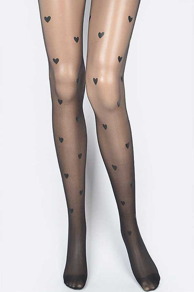 🖤 Heart Print Sheer Stocking- two colors