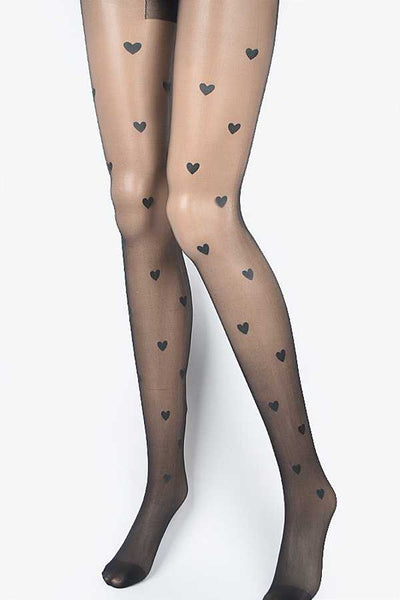 🖤 Heart Print Sheer Stocking- two colors