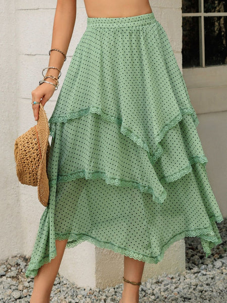 Lace Detail Layered Skirt-3 prints