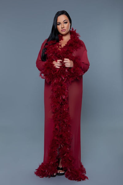 Glamour Boa Feather Trim Robe (11 colors)