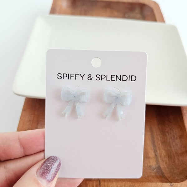 Bow Studs - Light Blue