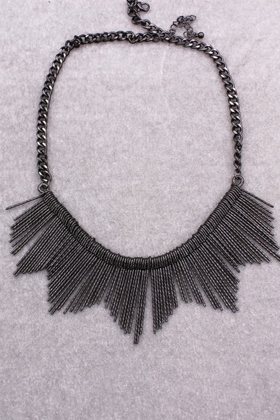 Bohemian Black Spikey Necklace