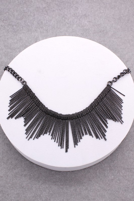 Bohemian Black Spikey Necklace