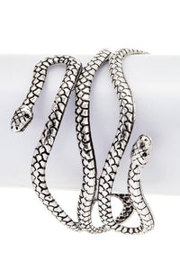 Engraved Snake Open Cuff Bangle (2 colors)