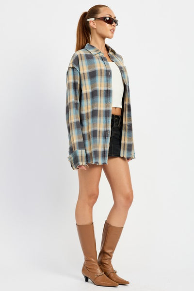 ACID WASH FLANNEL SHIRT (2 colors)