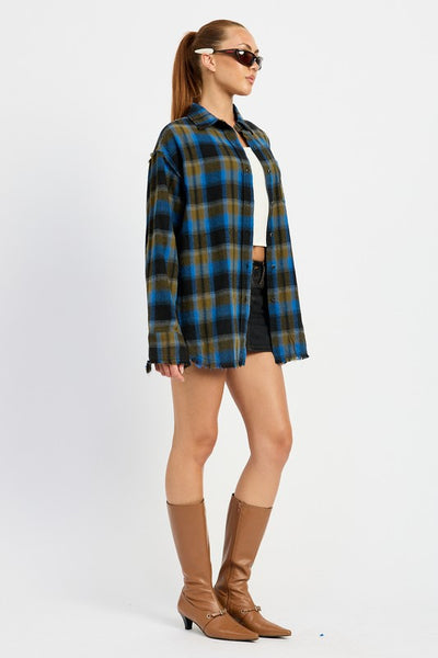 ACID WASH FLANNEL SHIRT (2 colors)