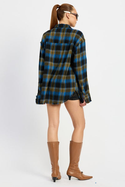 ACID WASH FLANNEL SHIRT (2 colors)