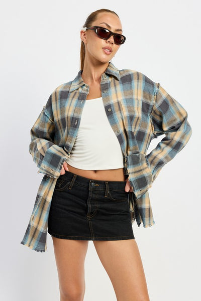 ACID WASH FLANNEL SHIRT (2 colors)