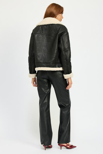 SHEARLING MOTO JACKET (2 colors)