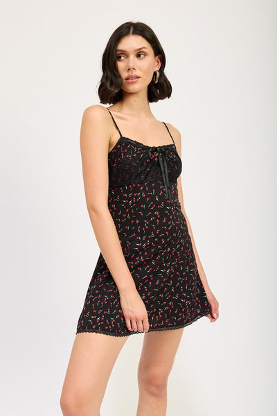 LACE TRIM SLIP DRESS