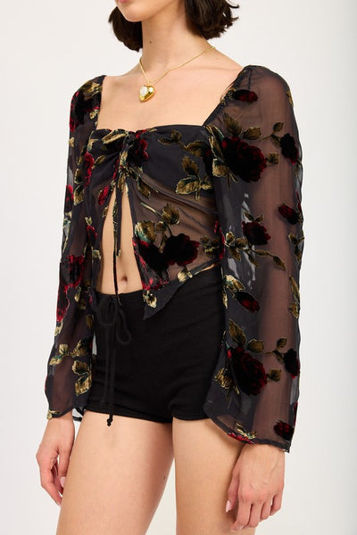 Floral Flyaway Top