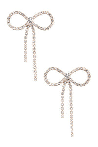 Rhinestone Iconic Bow Tie Earrings(2 colors)