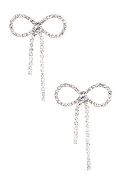 Rhinestone Iconic Bow Tie Earrings(2 colors)