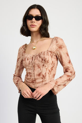 SWEETHEART SQUARE NECK FLORAL TOP