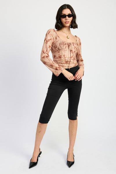 SWEETHEART SQUARE NECK FLORAL TOP