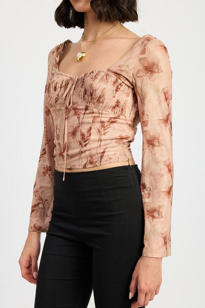 SWEETHEART SQUARE NECK FLORAL TOP