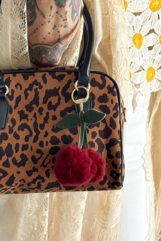 Furry Cherry Purse Charm – Plush Bag Pendant 🍒✨