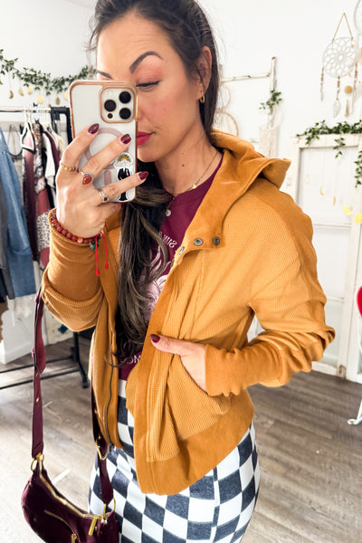 Size Small // Personal Closet Mustard Hooded Zip up