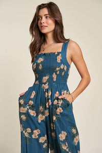 Floral Printed Ruffle Detail Jumpsuit