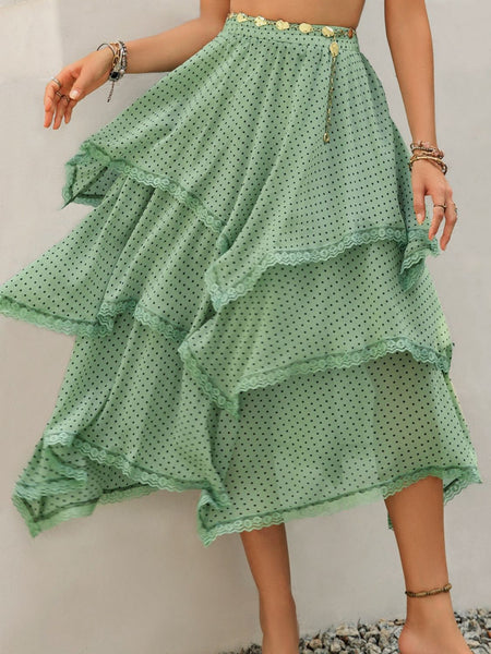 Lace Detail Layered Skirt-3 prints