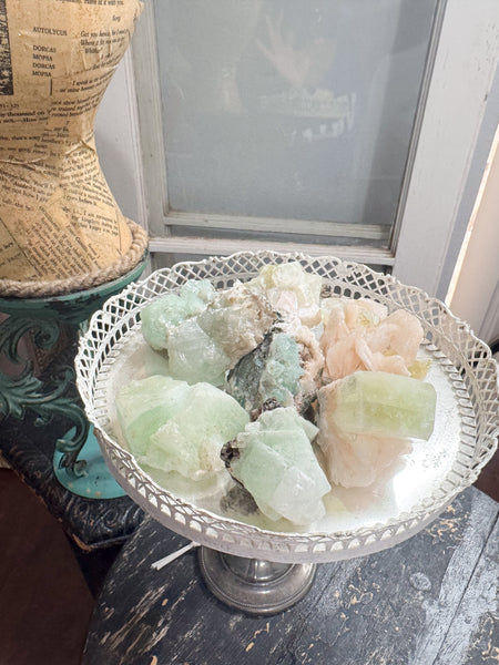 Green Apophyllite Cluster Crystal