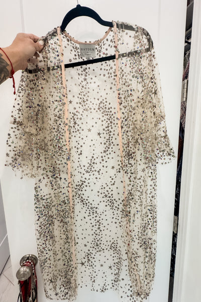 Size Medium SAMPLE // Sheer Sequins Kimono