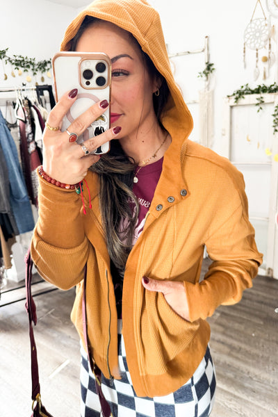 Size Small // Personal Closet Mustard Hooded Zip up