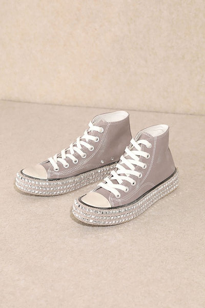 High Top Studded Sneakers (2 colors)