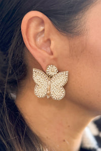 Ivory Butterfly Beaded Earrings