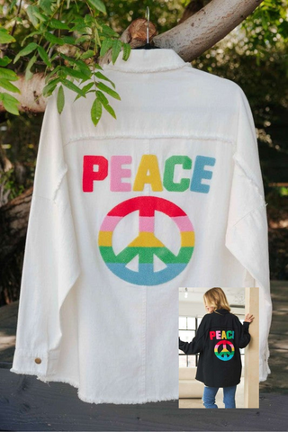 Peace Button Up Shacket
