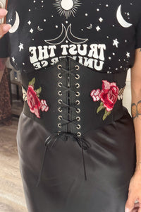 Rose Patch Corset Elastic Belt