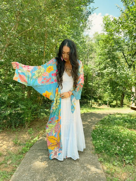 Solstice Muse Kimono with Metallic Threading