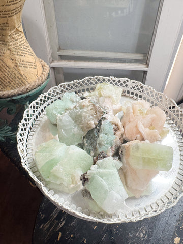 Green Apophyllite Cluster Crystal