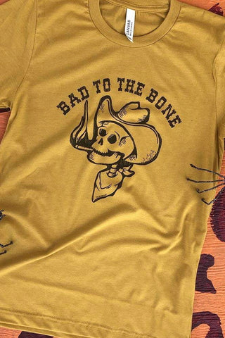 Bad To The Bone Tee - Mustard