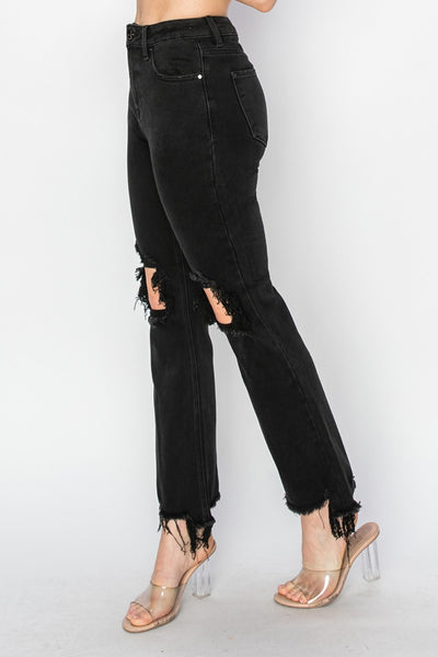 RISEN Distressed Black Jeans