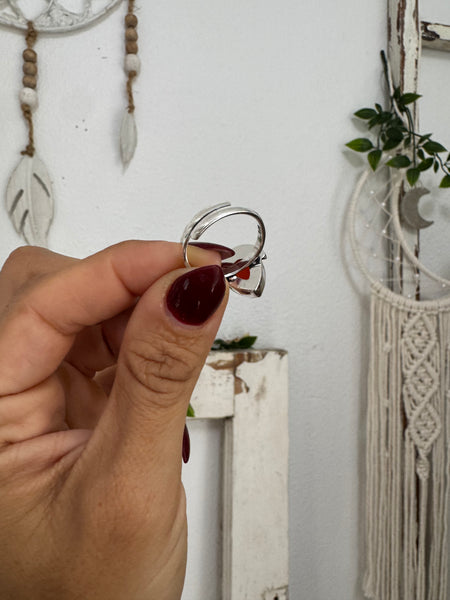 Sterling Silver Carnelian Adjustable Ring