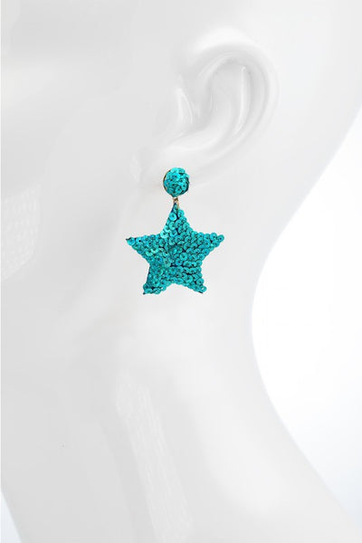 Turquoise Sequins Earrings