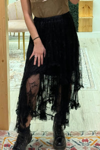 Size Small // SAMPLE Black Lace Skirt