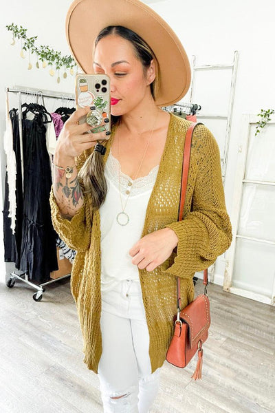 Knit Netted Cardigan - 4 colors
