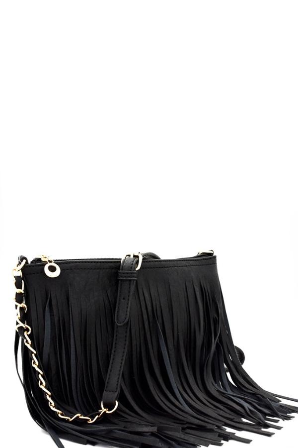 Black Fringe Bag