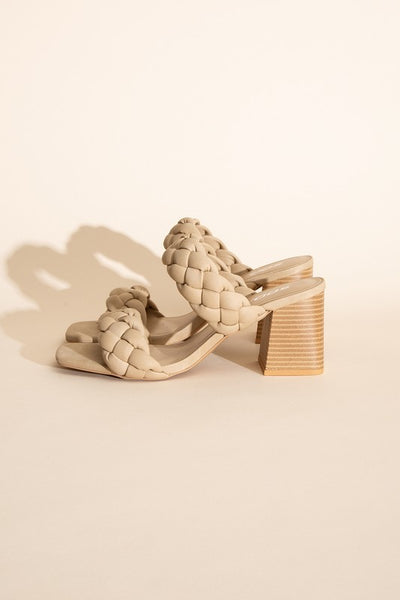 Braided Stras Mule Heels